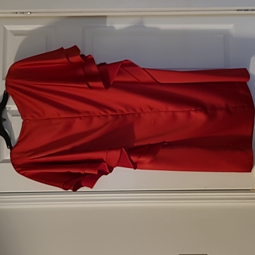 NWT Lauren Ralph Lauren Red Sheath Dress with Flutter Sleeves for Cocktail - Picture 6 of 9
